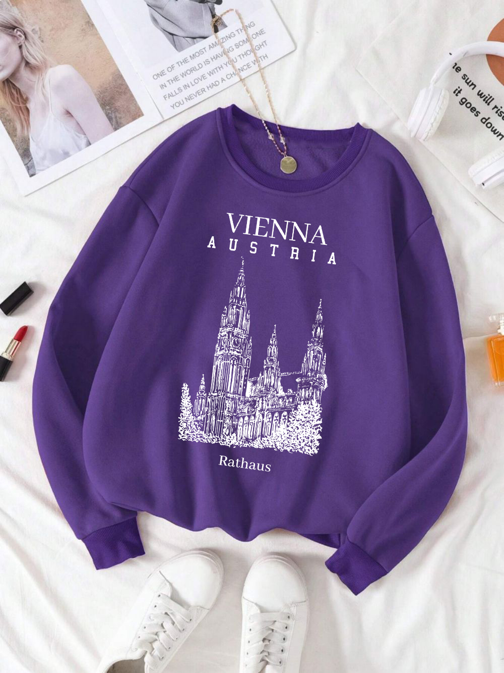 Winter Clothing Vienna - Wien Österreich Rathaus Druck Frauen Sweatshirt