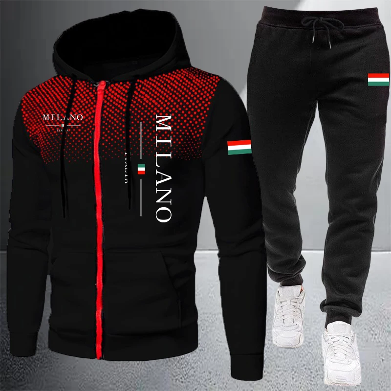 Winter Clothing Stores - 2026 Hochwertige Herrenbekleidung Reißverschluss-Kapuzenpullover Sport-Jogginganzug Herbst-Winter