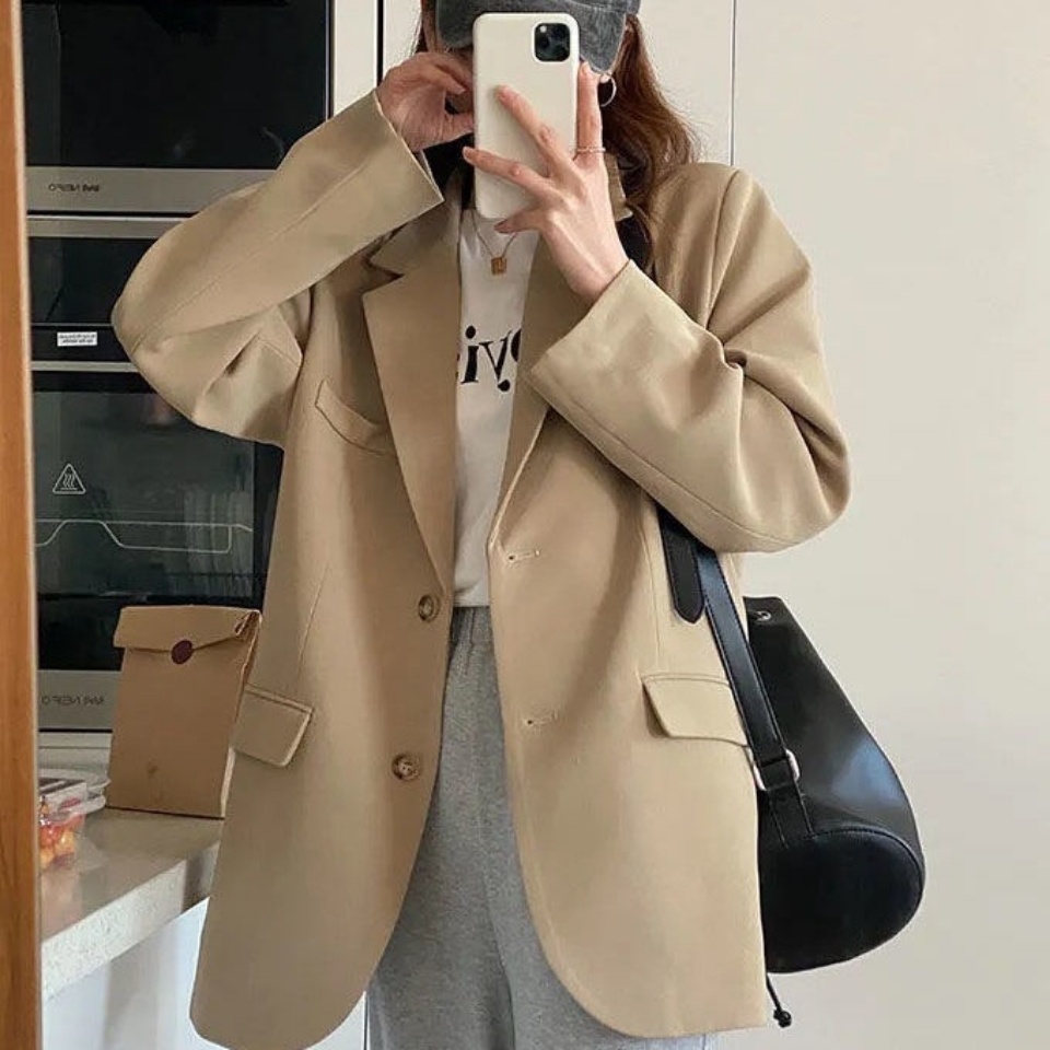 Winter Clothing Types - Herbst-Damenbekleidung, hochwertiger Damen-Blazer, Spleiß, dick, langärmelig,