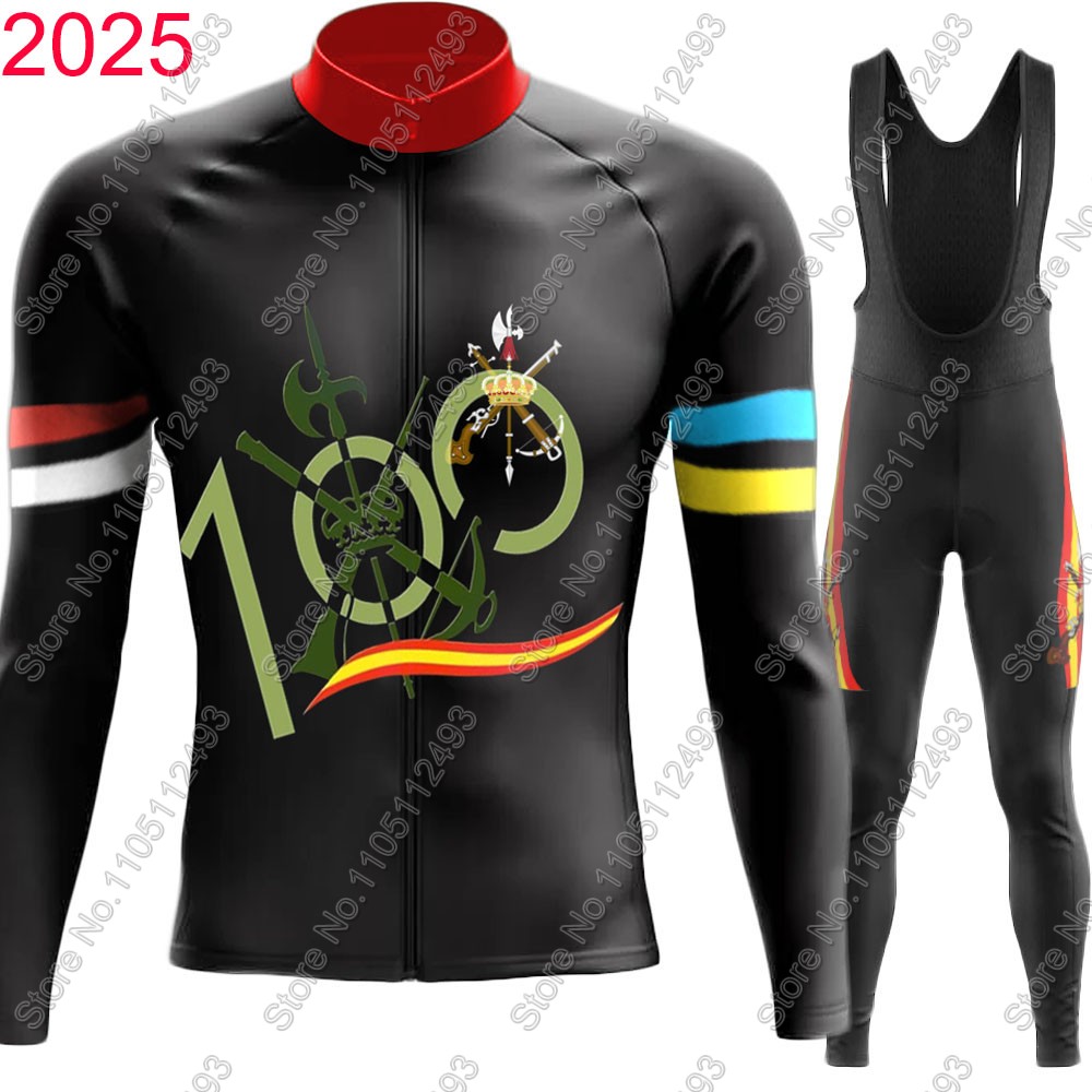 Winter Clothing In Spanish - Spanische Legion 2026 Radtrikot-Set, langärmelig, Espana,