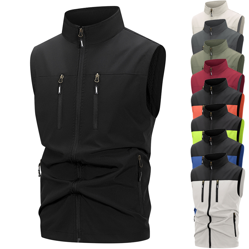Winter Clothing Equipment - Leichte Softshell-Weste für Herren mit Reißverschlusstaschen,