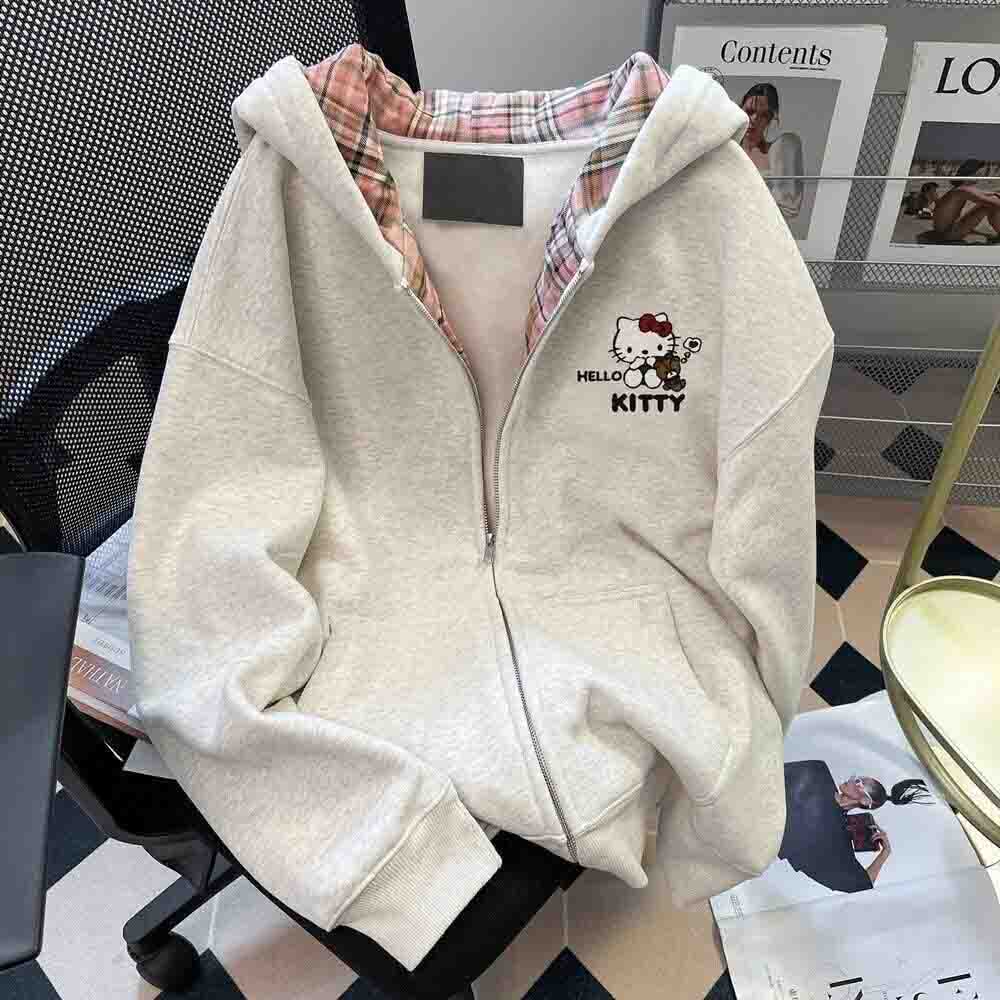 Winter Clothing Stores - Hello Kitty Damen-Kapuzenpullover, Kawaii Cartoon Student,