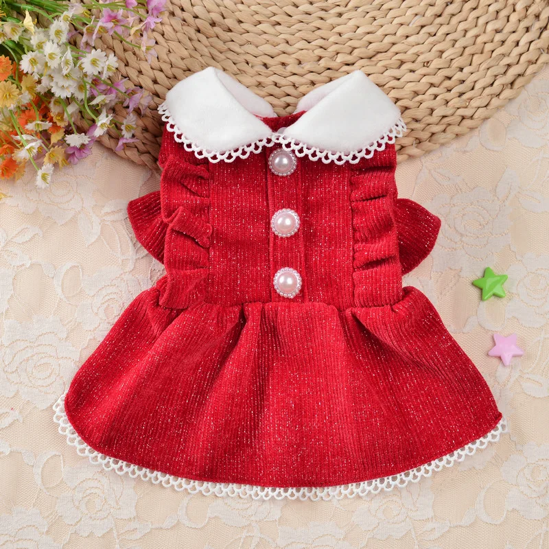 Winter Clothing Dress Up - Elegante Prinzessin Kleid Hund Kleidung Perle