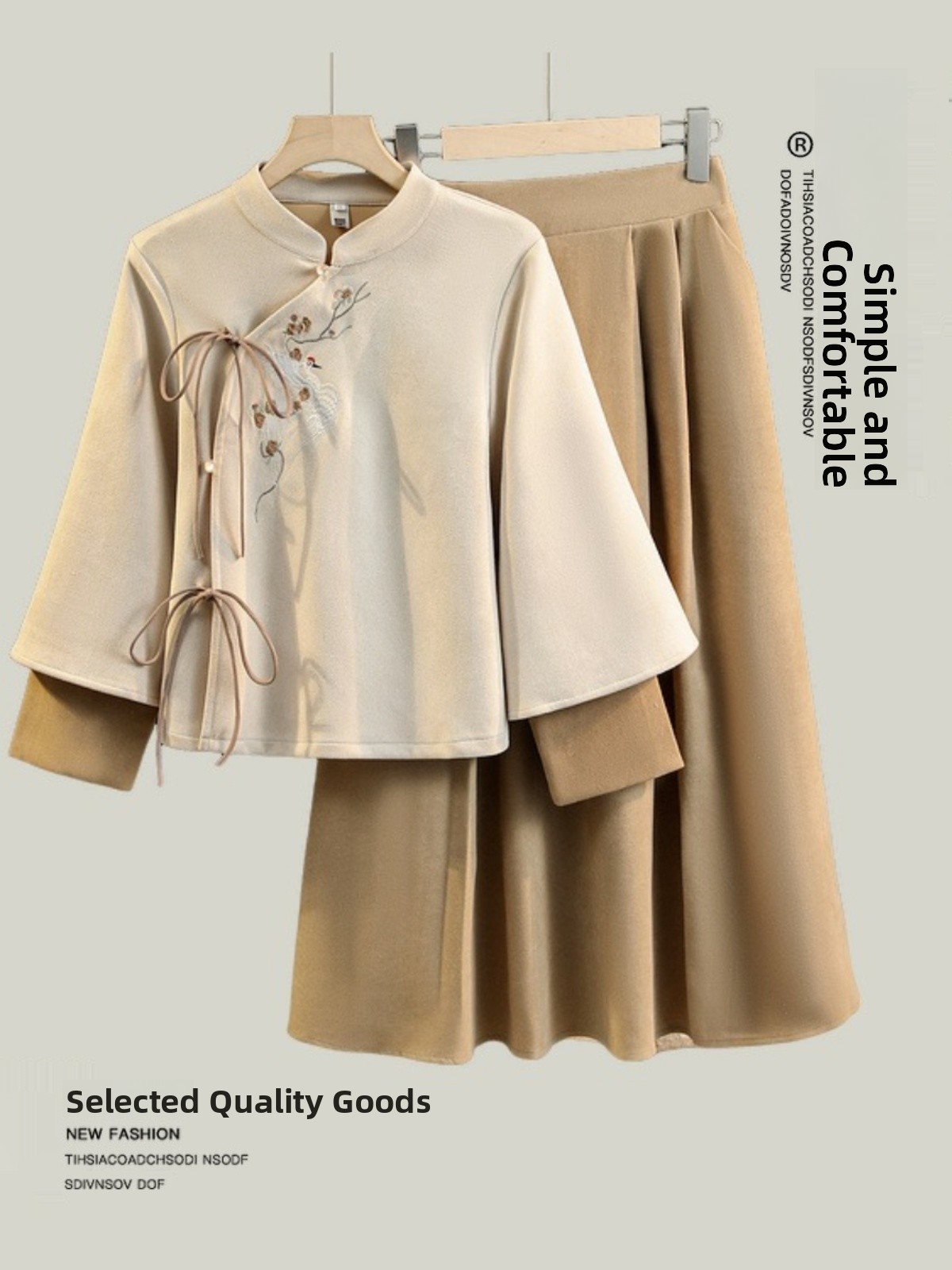 Winter Clothing Dress Up - Damen Reformer-Qipao-Pullover-Set aus Hirschleder-Samt für Herbst