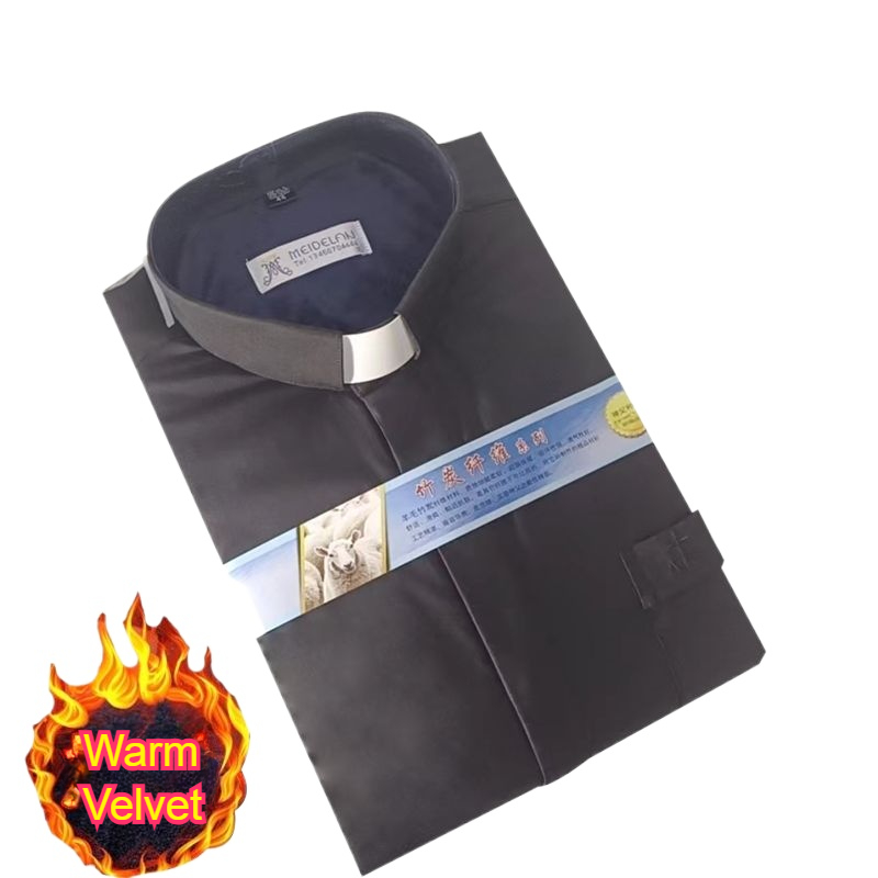 Winter Clothing In Spanish - Winter Langarm Herren Tab Kragen Klerus