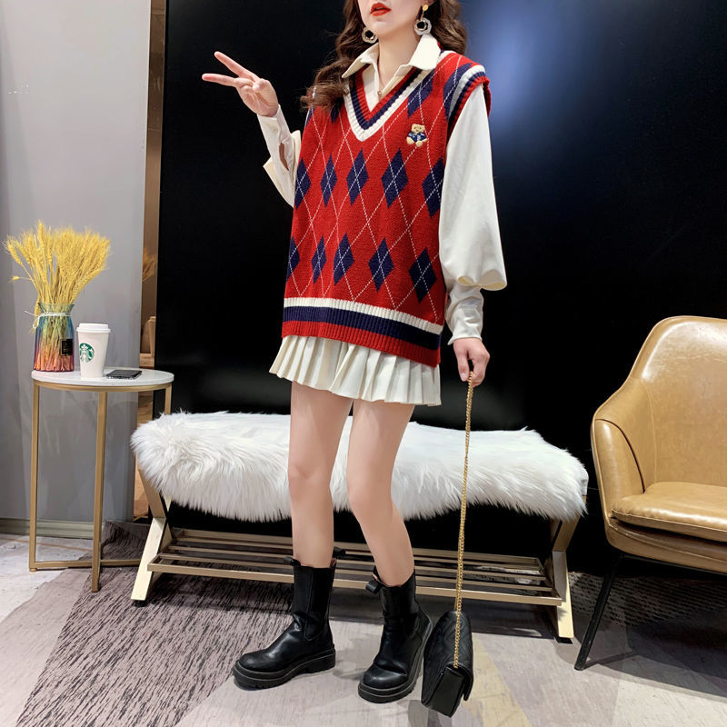 Rote Strickwesten für Damen, ä – Winter Clothing Aesthetic Bewertung und Preis