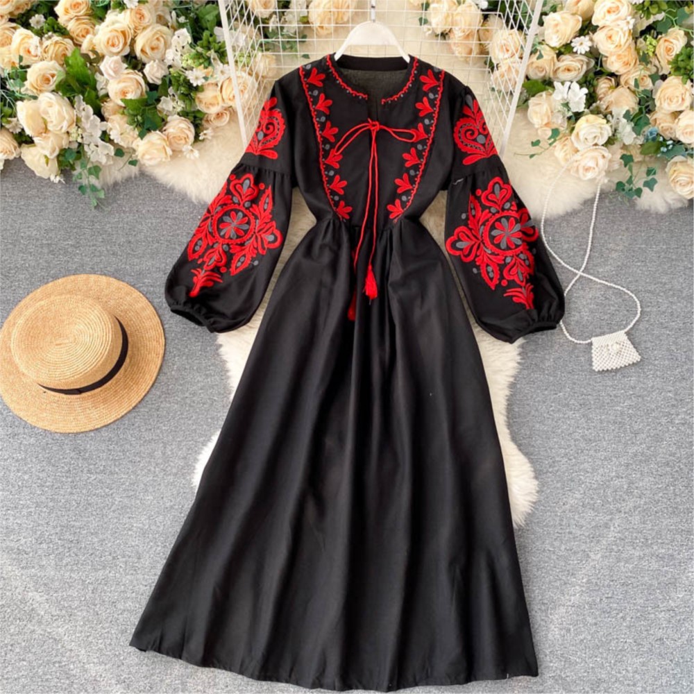 Lose Kleid Gestickte Blumen Te – Winter Clothing Dress Up Bewertung und Preis