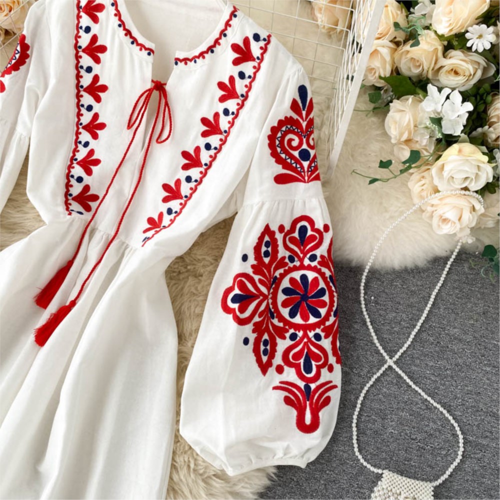 Lose Kleid Gestickte Blumen Te – Winter Clothing Dress Up Bewertung und Preis